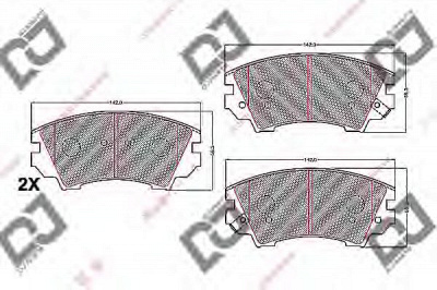 DJ PARTS bp2211 -  Комплект тормозных колодок, дисковый тормоз
